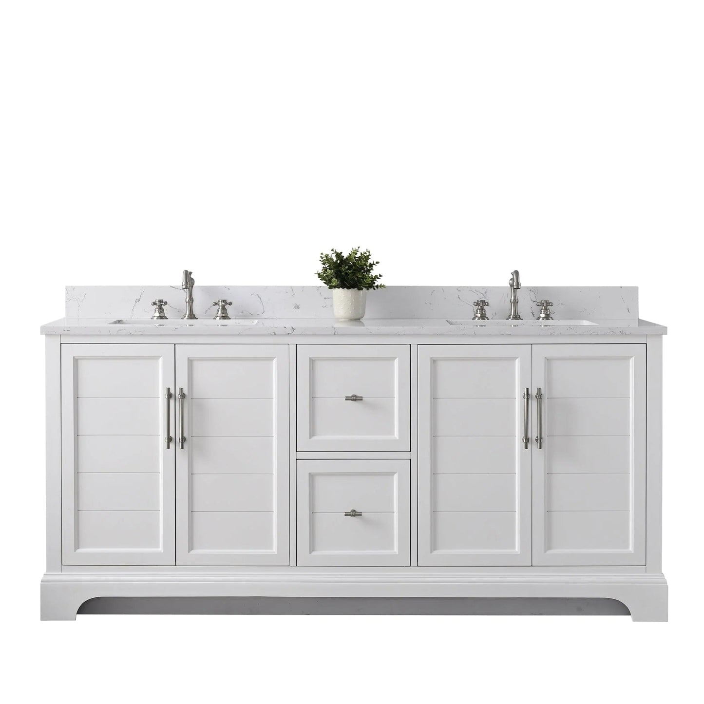 Vanity Art Vannes 72" Double Sink Bathroom Vanity in Silver Grey / White / Vintage Green