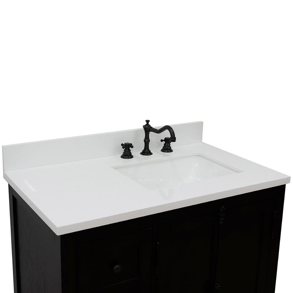 Bellaterra 37" Single Vanity in Brown Ash Finish Right doors/Right Sink 400100-37R-BA