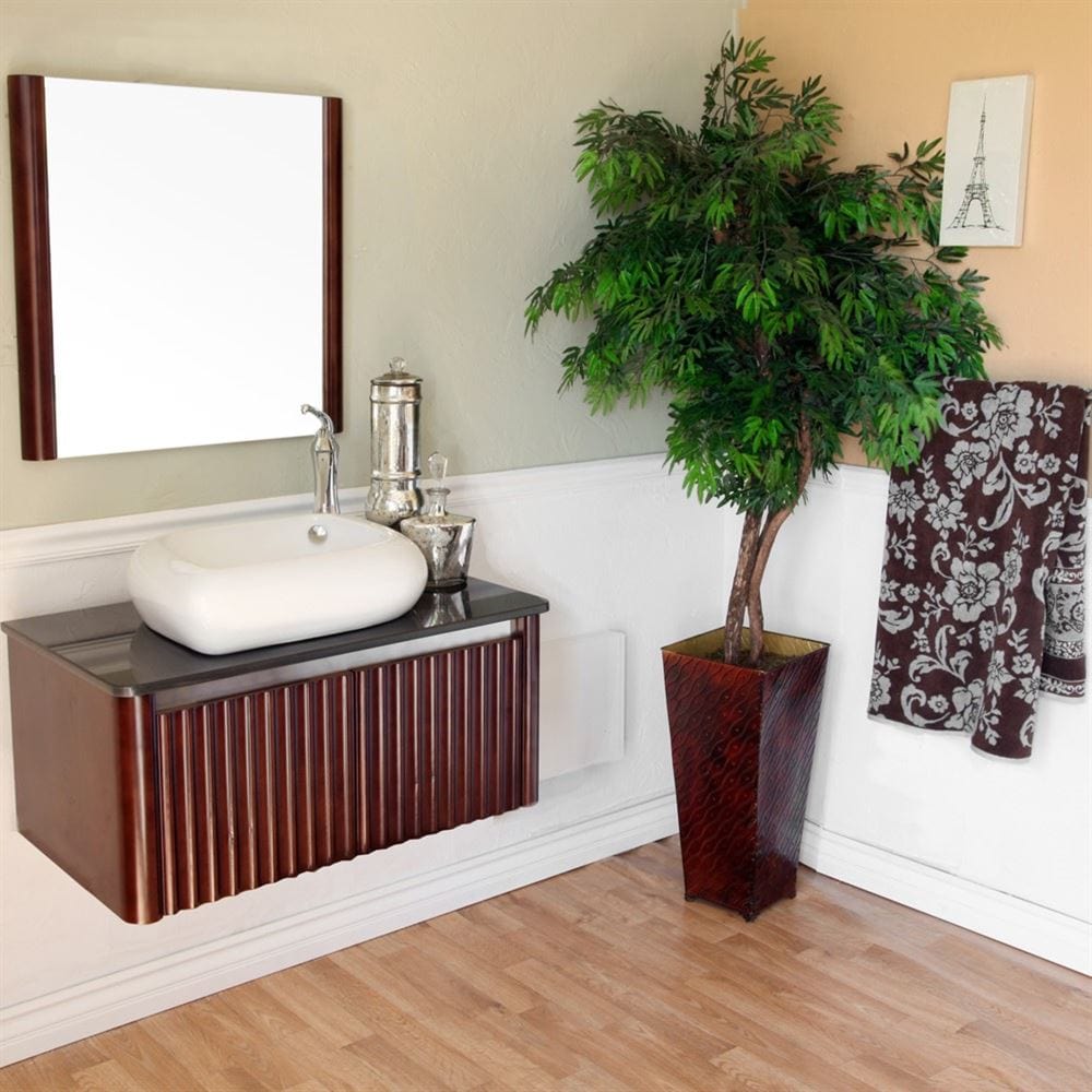 Bellaterra 32.5 in Single sink vanity-Wood-walnut 804347