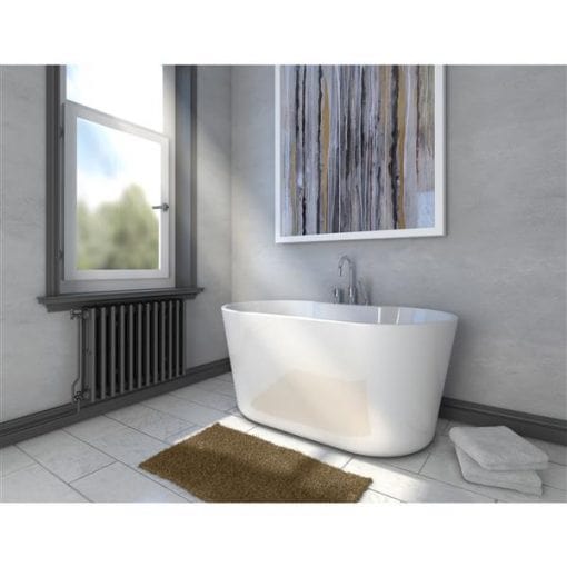 A&E Bath & Shower Retro Freestanding Clawfoot Bathtub – 59-in – Glossy White