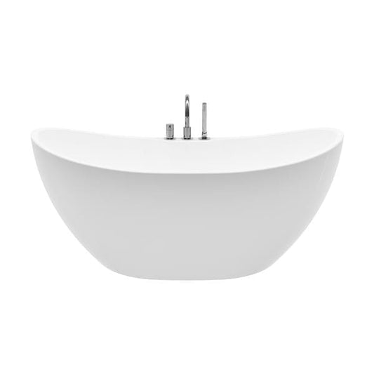 A&E Bath & Shower Turin Freestanding Bathtub – 69-in – Glossy White