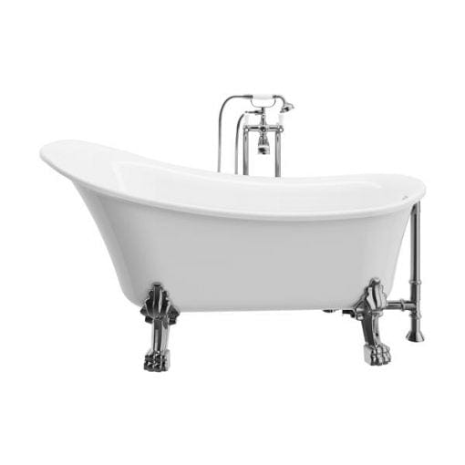 A&E Bath & Shower Dora Clawfoot tub with faucet – 59-in – White