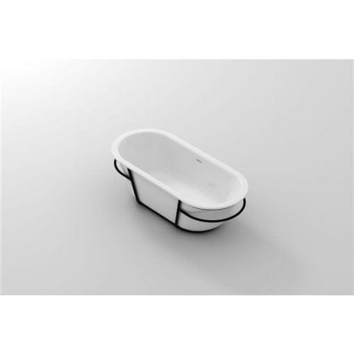 A&E Bath & Shower Eden Oval Acrylic Center Drain Bathtub – 31.5-in x 70.87-in – White High-Gloss Acrylic