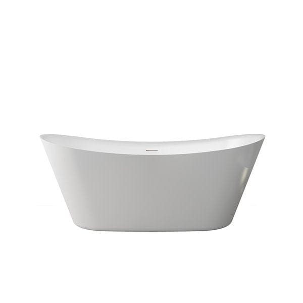 A&E Bath & Shower Hazel Oval Acrylic Center Drain Bathtub – 31.87-in x 67-in – White High-Gloss Acrylic