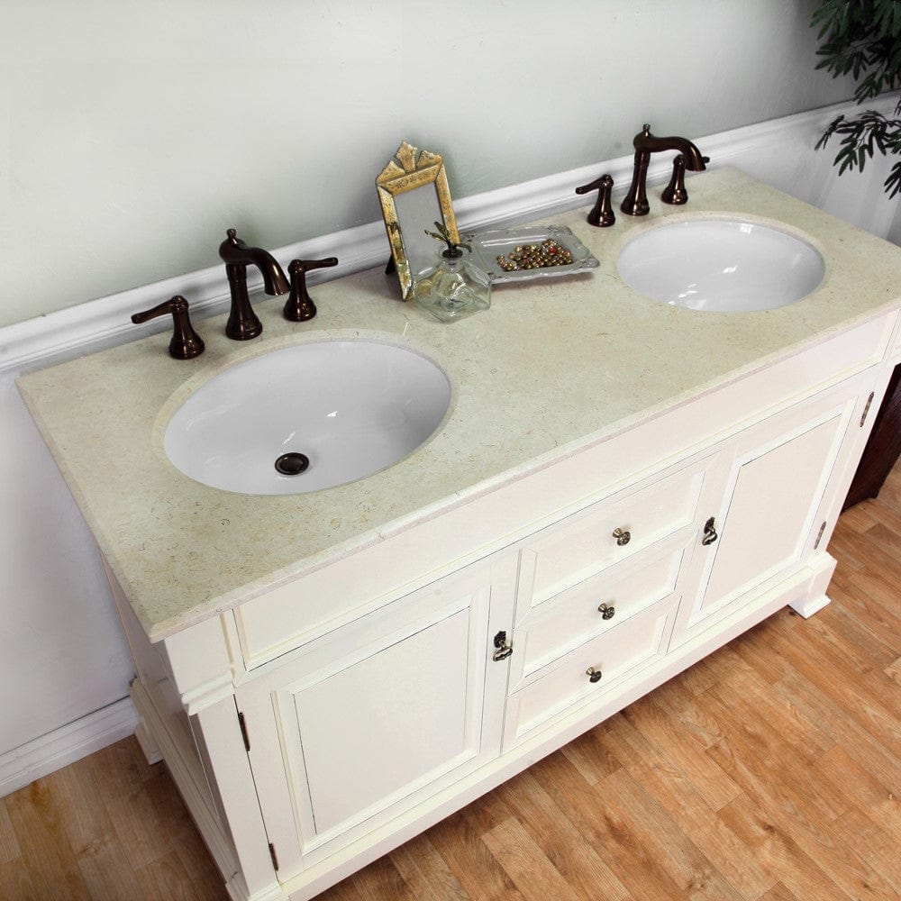 Bellaterra 60 in Double Sink Vanity Wood