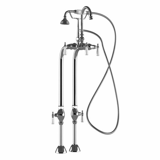 Cambridge Plumbing Clawfoot Tub Freestanding English Telephone Gooseneck Faucet & Hand Held Shower Combo