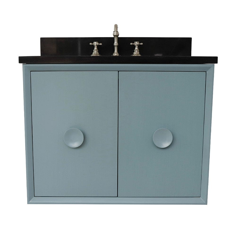 Bellaterra 31" Single Wall Mount Vanity in Aqua Blue Finish