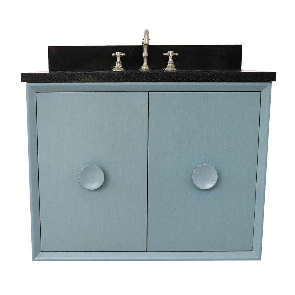 Bellaterra 31" Single Wall Mount Vanity in Aqua Blue Finish