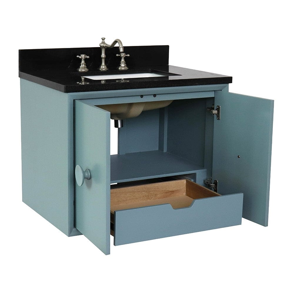 Bellaterra 31" Single Wall Mount Vanity in Aqua Blue Finish