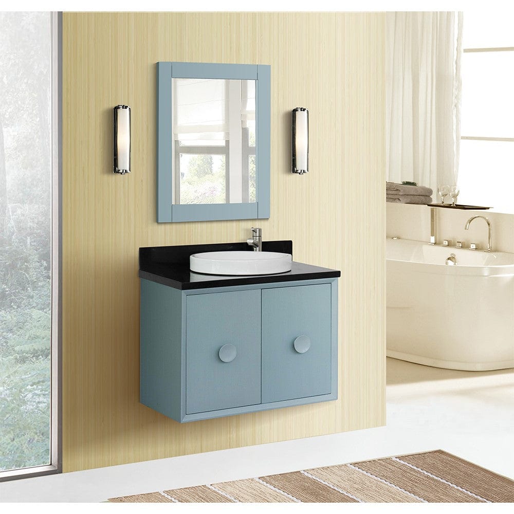 Bellaterra 31" Single Wall Mount Vanity in Aqua Blue Finish