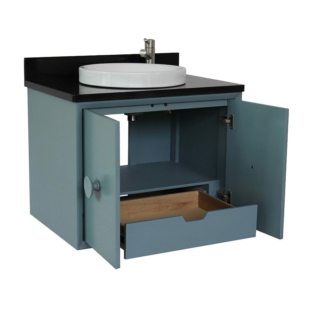 Bellaterra 31" Single Wall Mount Vanity in Aqua Blue Finish