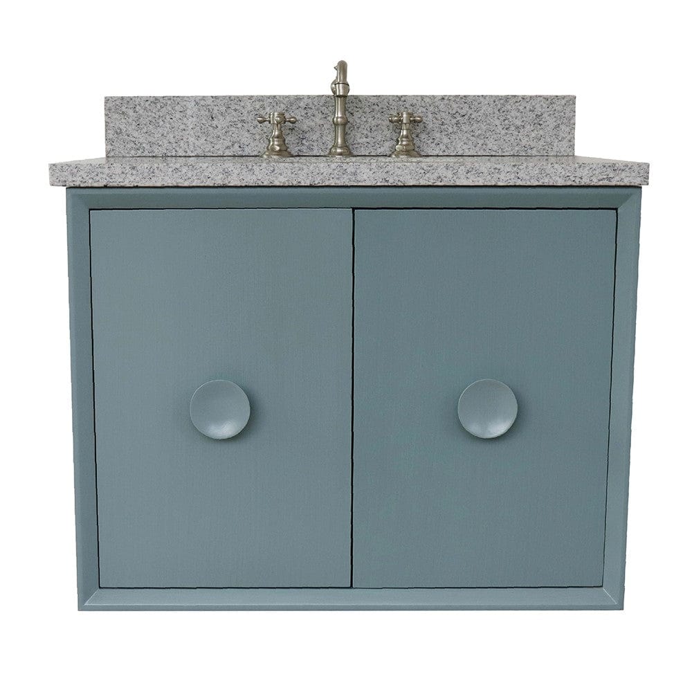 Bellaterra 31" Single Wall Mount Vanity in Aqua Blue Finish