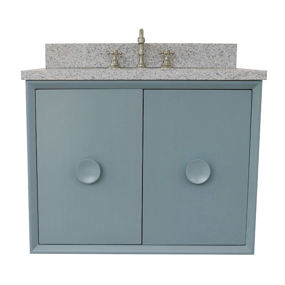 Bellaterra 31" Single Wall Mount Vanity in Aqua Blue Finish