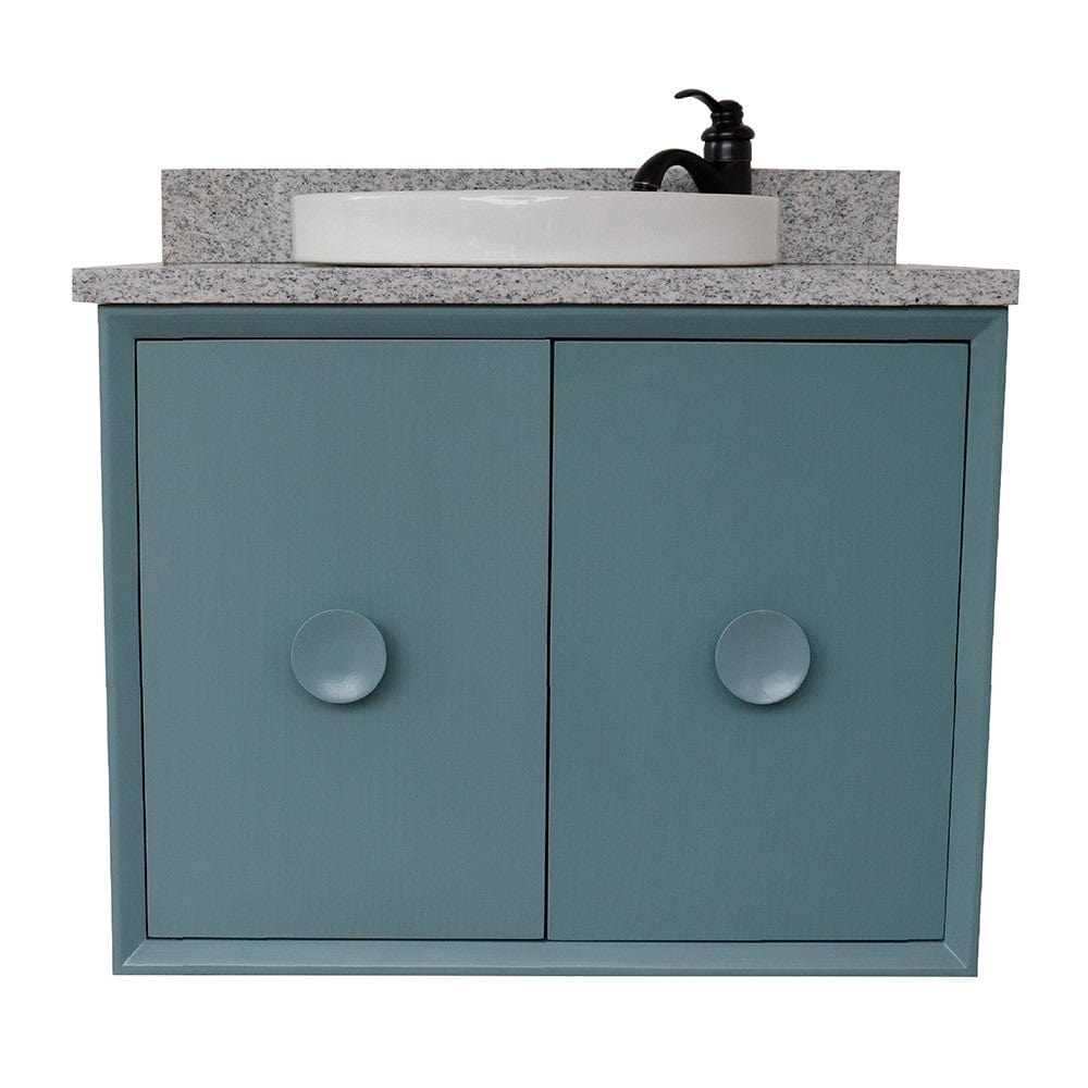 Bellaterra 31" Single Wall Mount Vanity in Aqua Blue Finish