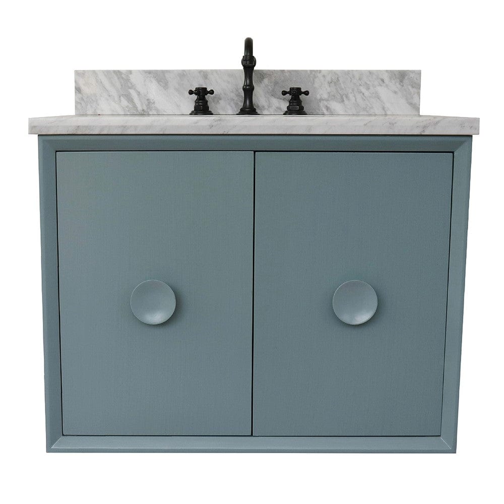 Bellaterra 31" Single Wall Mount Vanity in Aqua Blue Finish