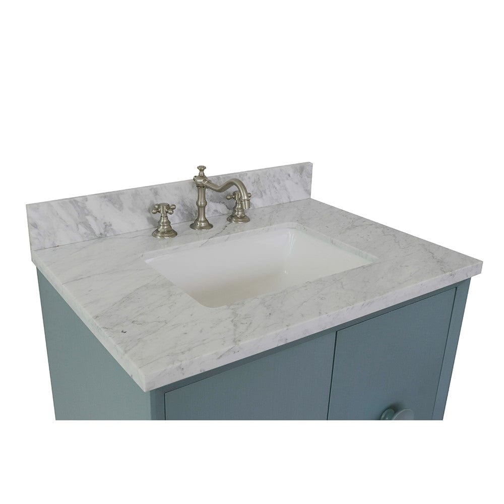 Bellaterra 31" Single Wall Mount Vanity in Aqua Blue Finish