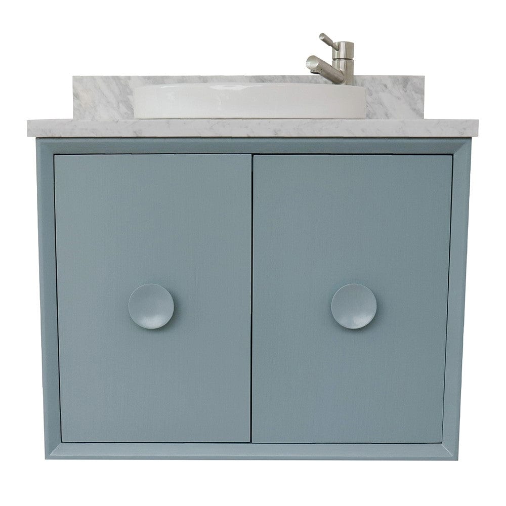 Bellaterra 31" Single Wall Mount Vanity in Aqua Blue Finish