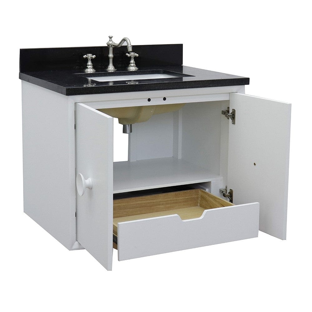 Bellaterra 31" Single Wall Mount Vanity in White Finish