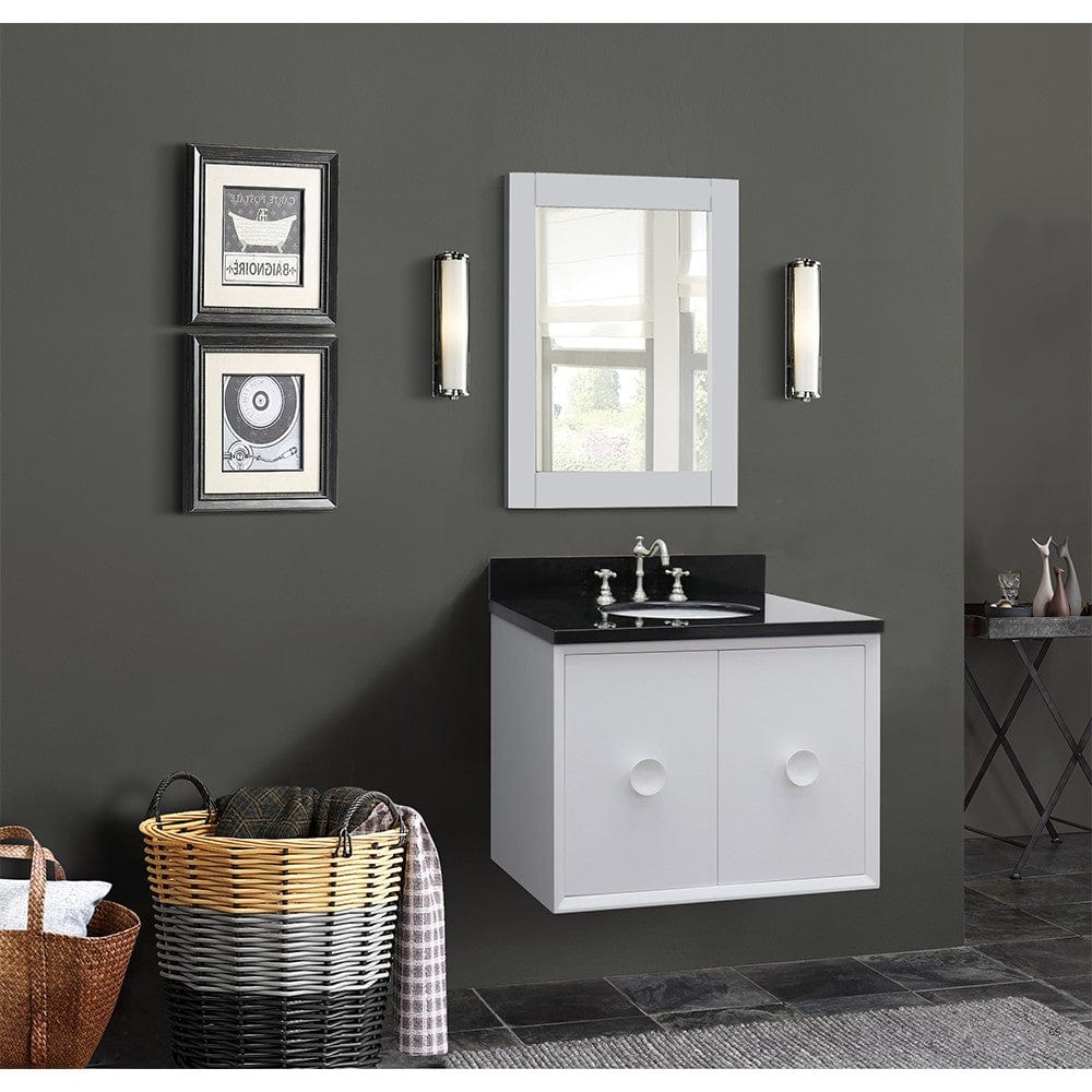 Bellaterra 31" Single Wall Mount Vanity in White Finish