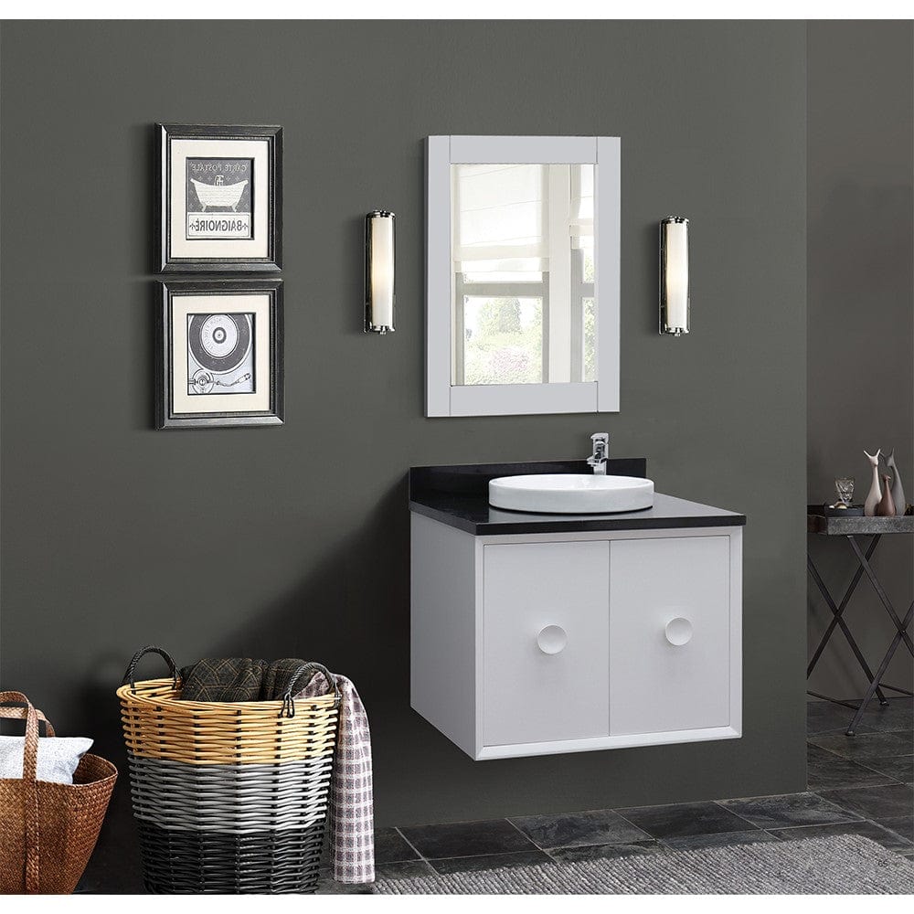 Bellaterra 31" Single Wall Mount Vanity in White Finish