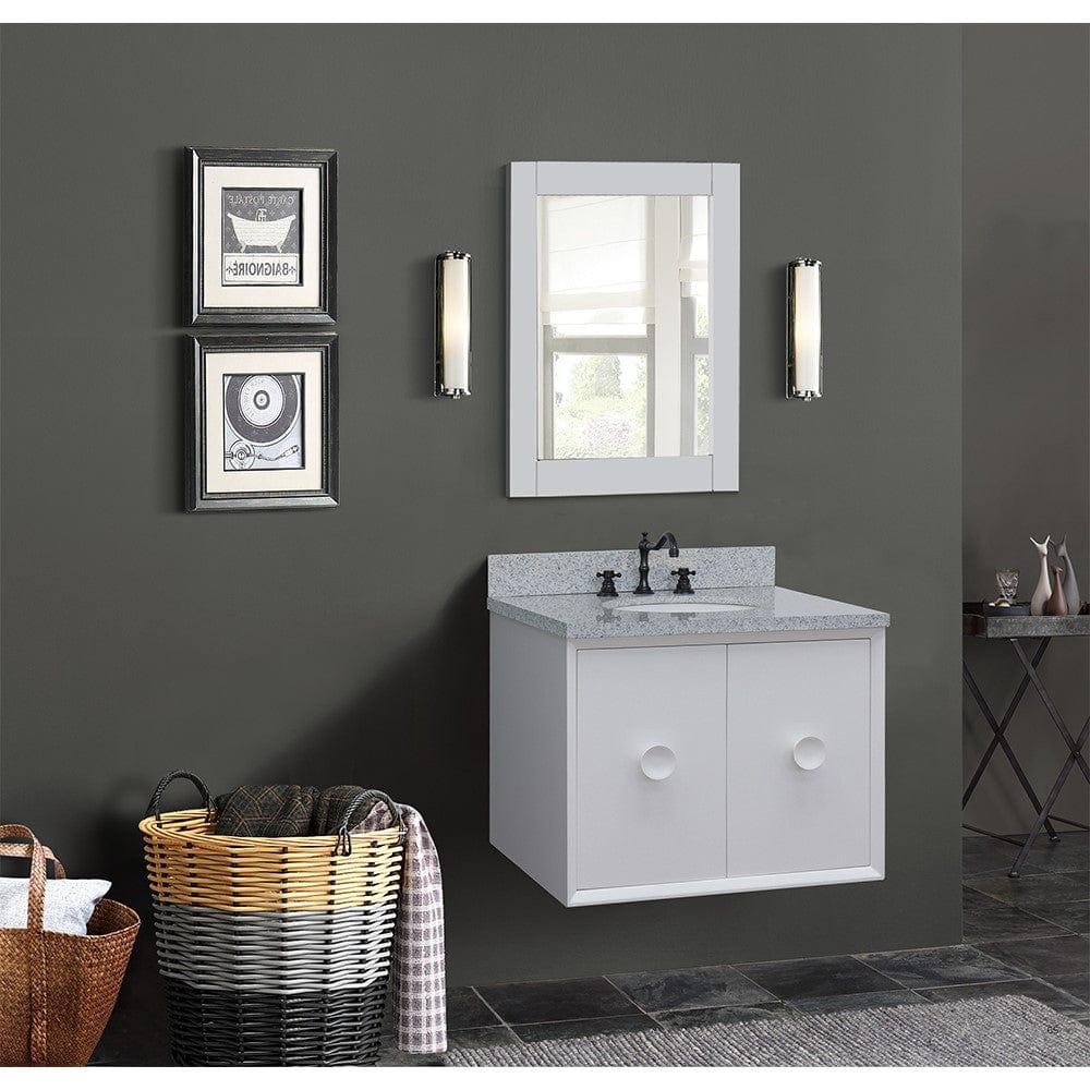 Bellaterra 31" Single Wall Mount Vanity in White Finish