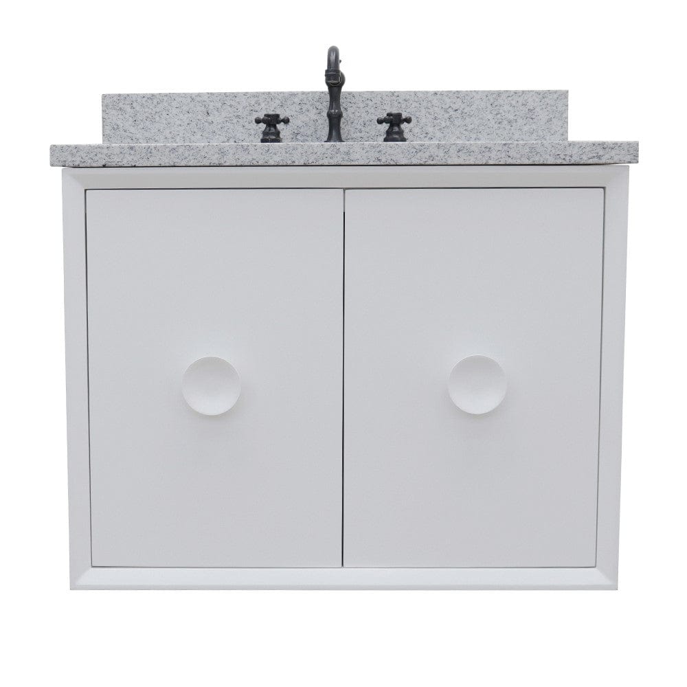 Bellaterra 31" Single Wall Mount Vanity in White Finish