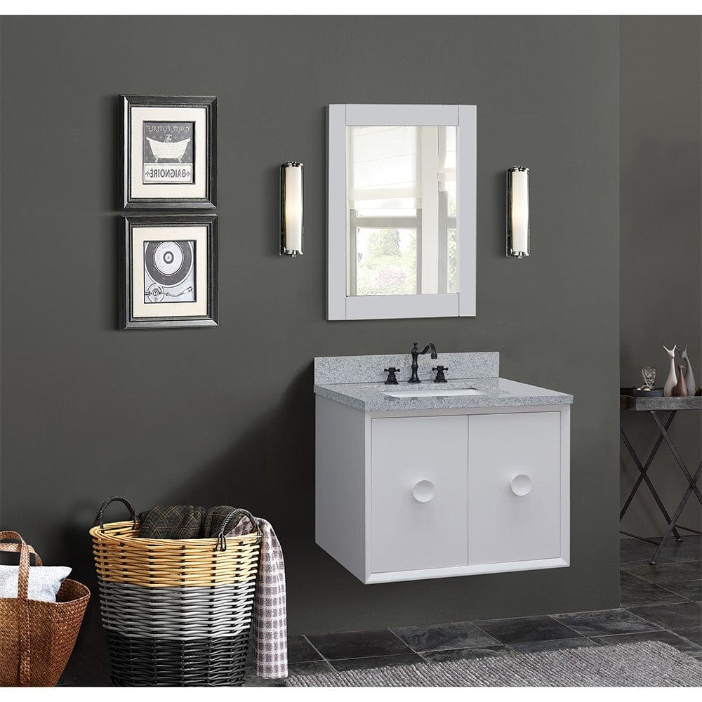 Bellaterra 31" Single Wall Mount Vanity in White Finish