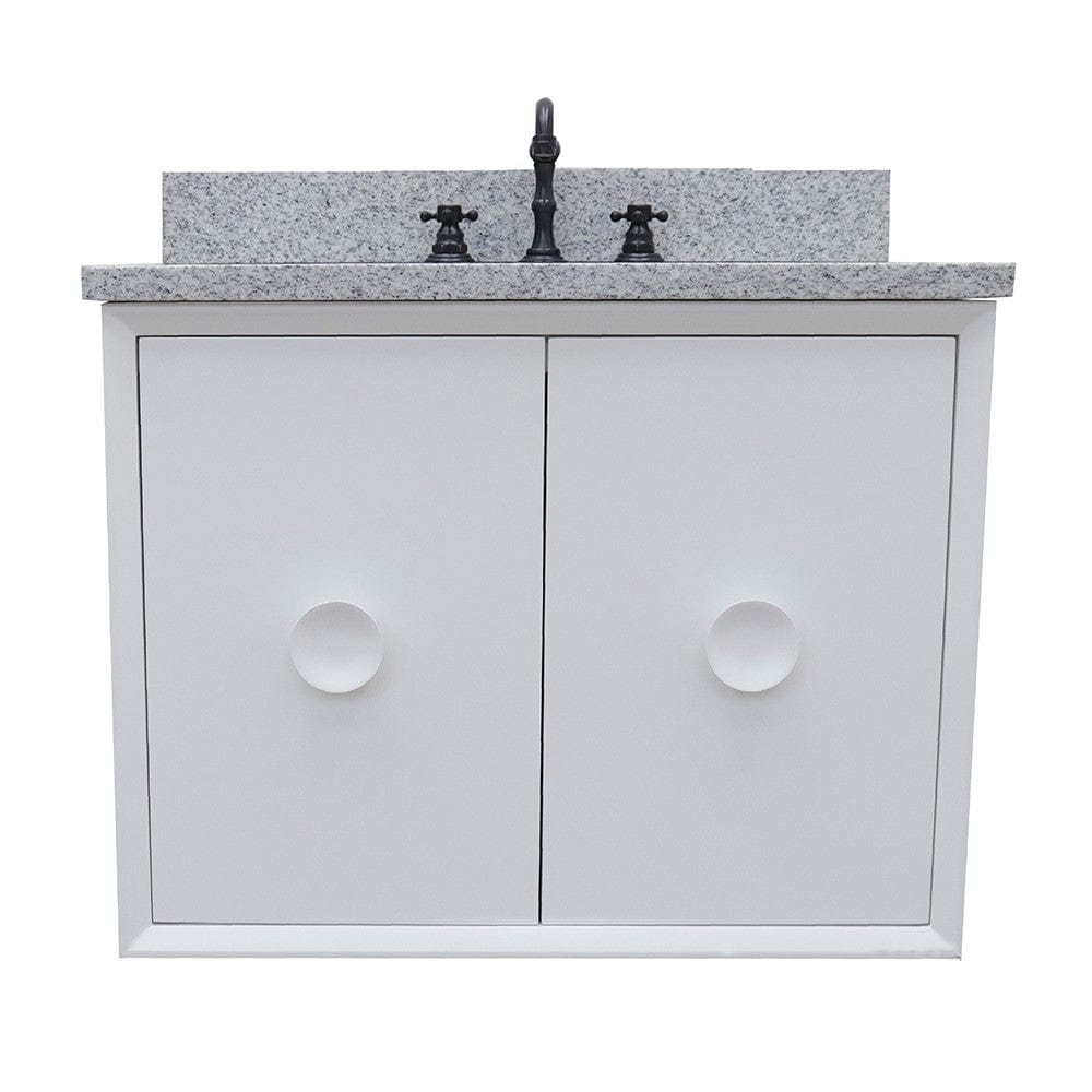 Bellaterra 31" Single Wall Mount Vanity in White Finish