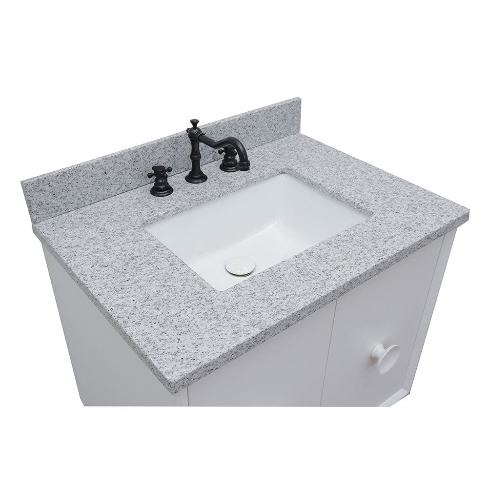 Bellaterra 31" Single Wall Mount Vanity in White Finish