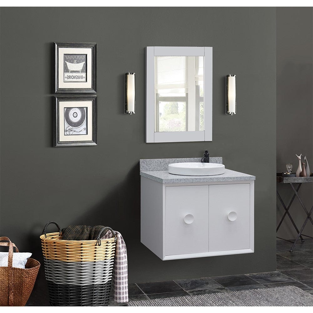 Bellaterra 31" Single Wall Mount Vanity in White Finish