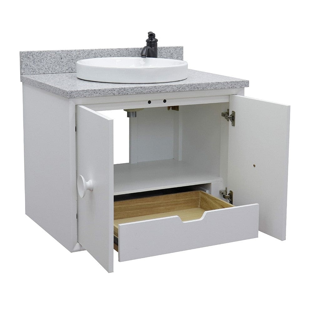 Bellaterra 31" Single Wall Mount Vanity in White Finish