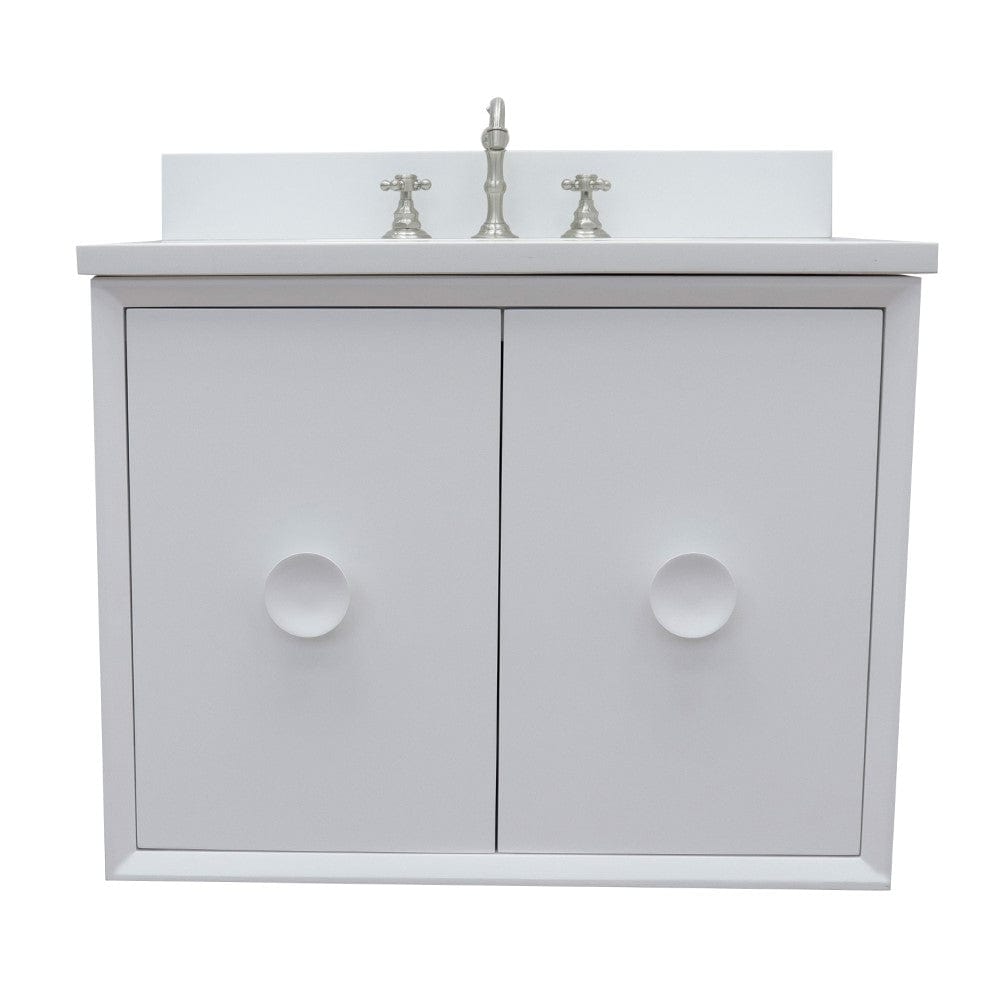 Bellaterra 31" Single Wall Mount Vanity in White Finish