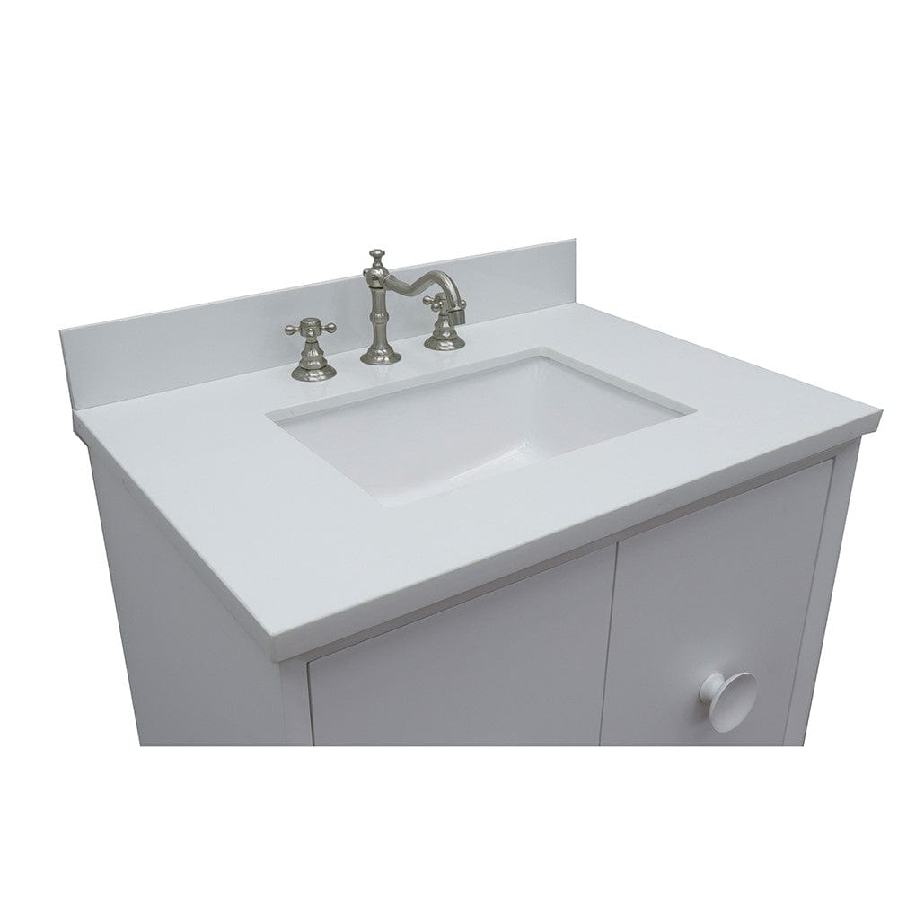 Bellaterra 31" Single Wall Mount Vanity in White Finish