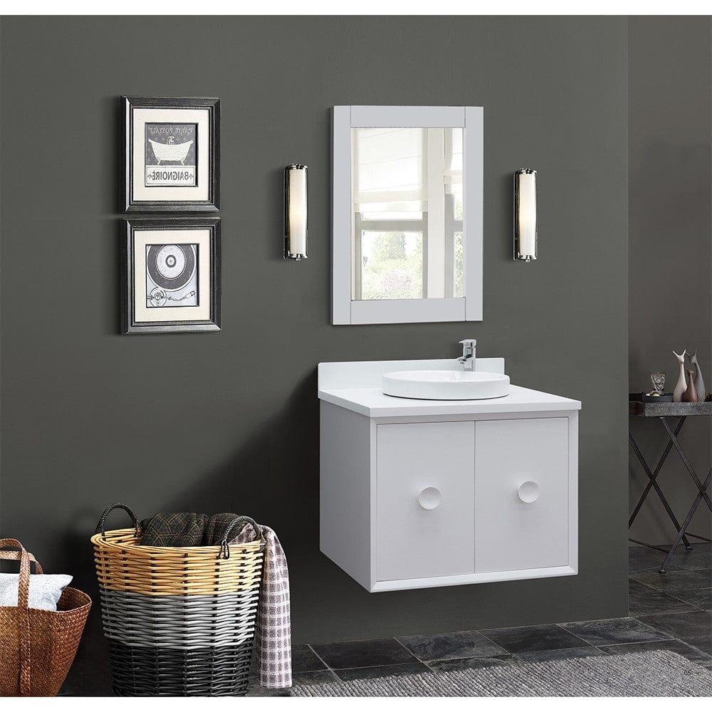 Bellaterra 31" Single Wall Mount Vanity in White Finish