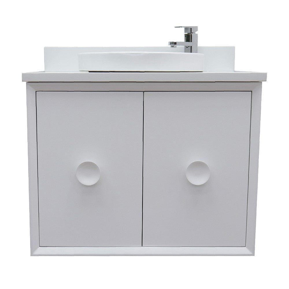 Bellaterra 31" Single Wall Mount Vanity in White Finish