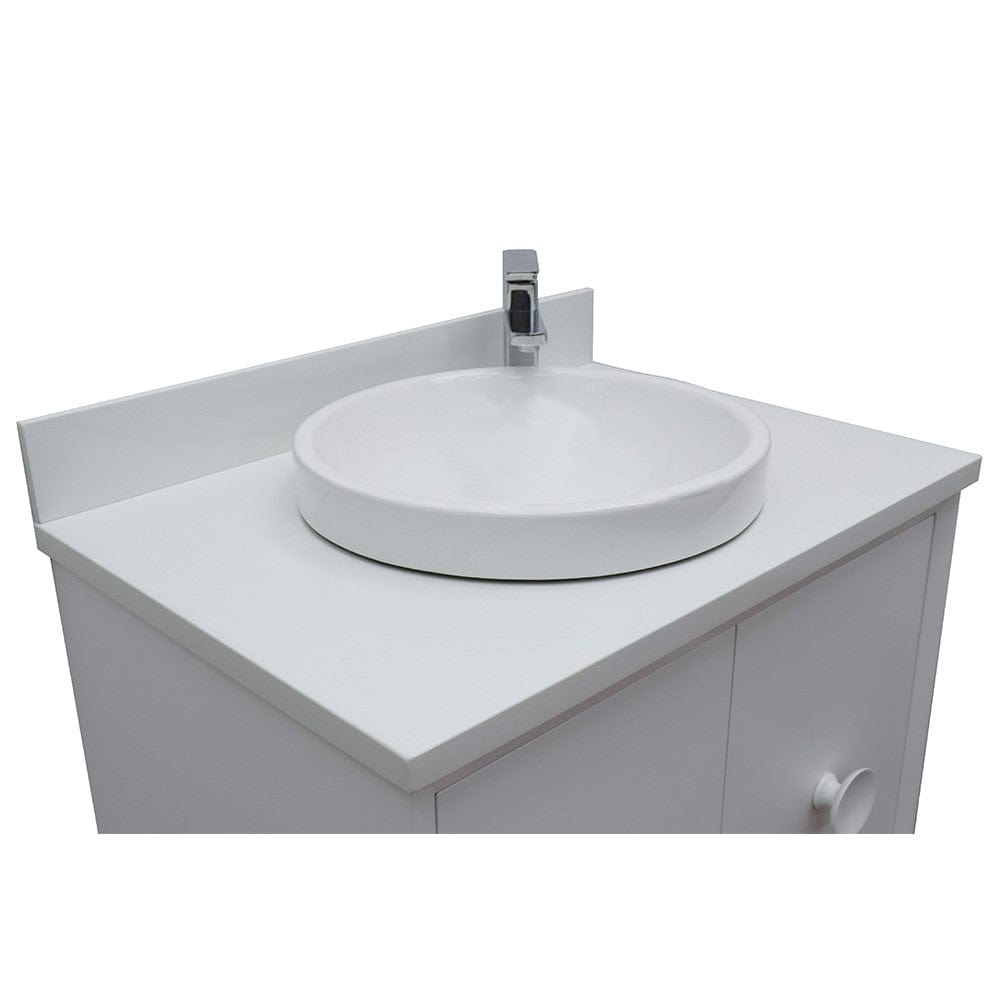 Bellaterra 31" Single Wall Mount Vanity in White Finish