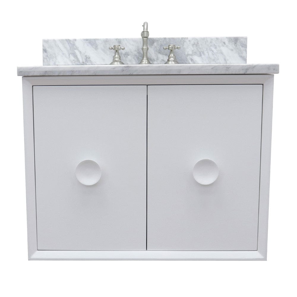 Bellaterra 31" Single Wall Mount Vanity in White Finish