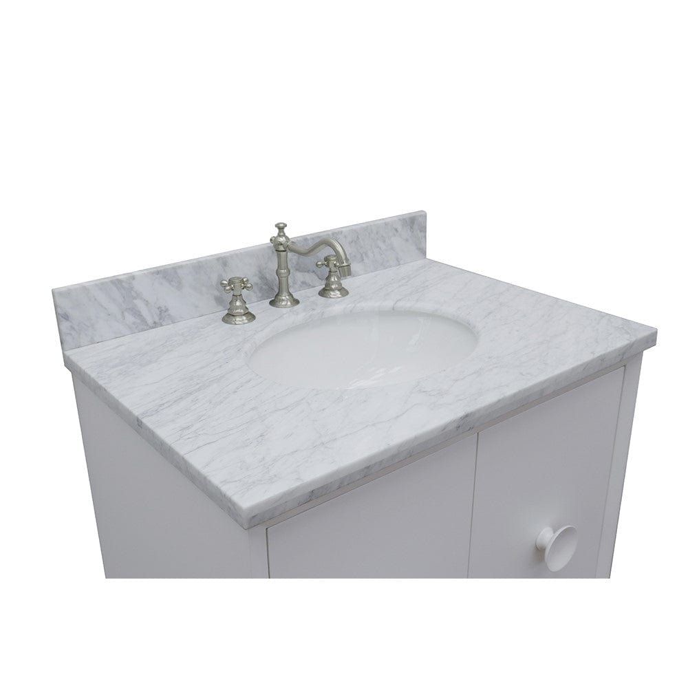 Bellaterra 31" Single Wall Mount Vanity in White Finish