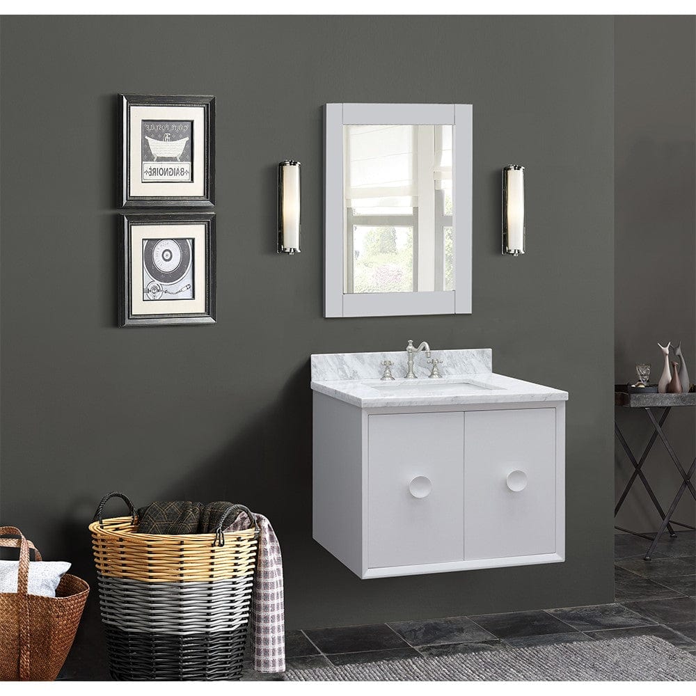 Bellaterra 31" Single Wall Mount Vanity in White Finish