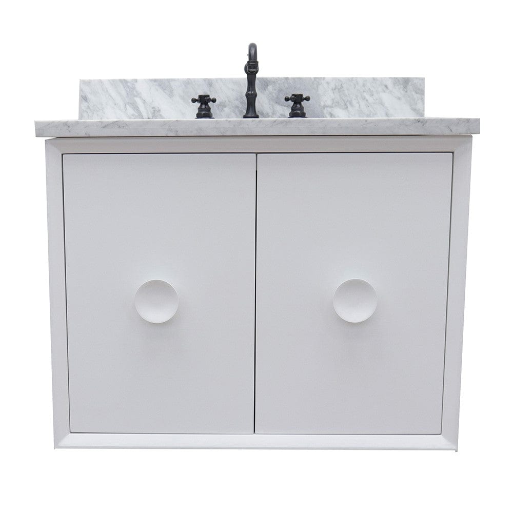 Bellaterra 31" Single Wall Mount Vanity in White Finish