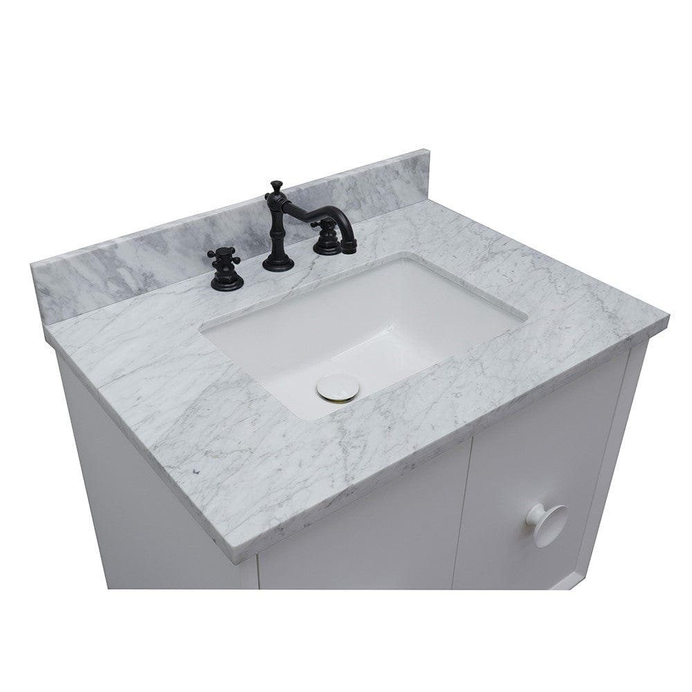 Bellaterra 31" Single Wall Mount Vanity in White Finish