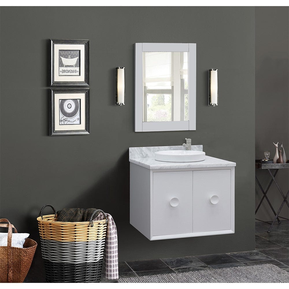 Bellaterra 31" Single Wall Mount Vanity in White Finish