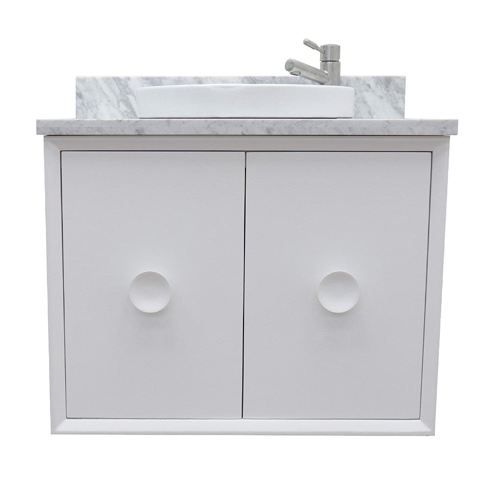 Bellaterra 31" Single Wall Mount Vanity in White Finish