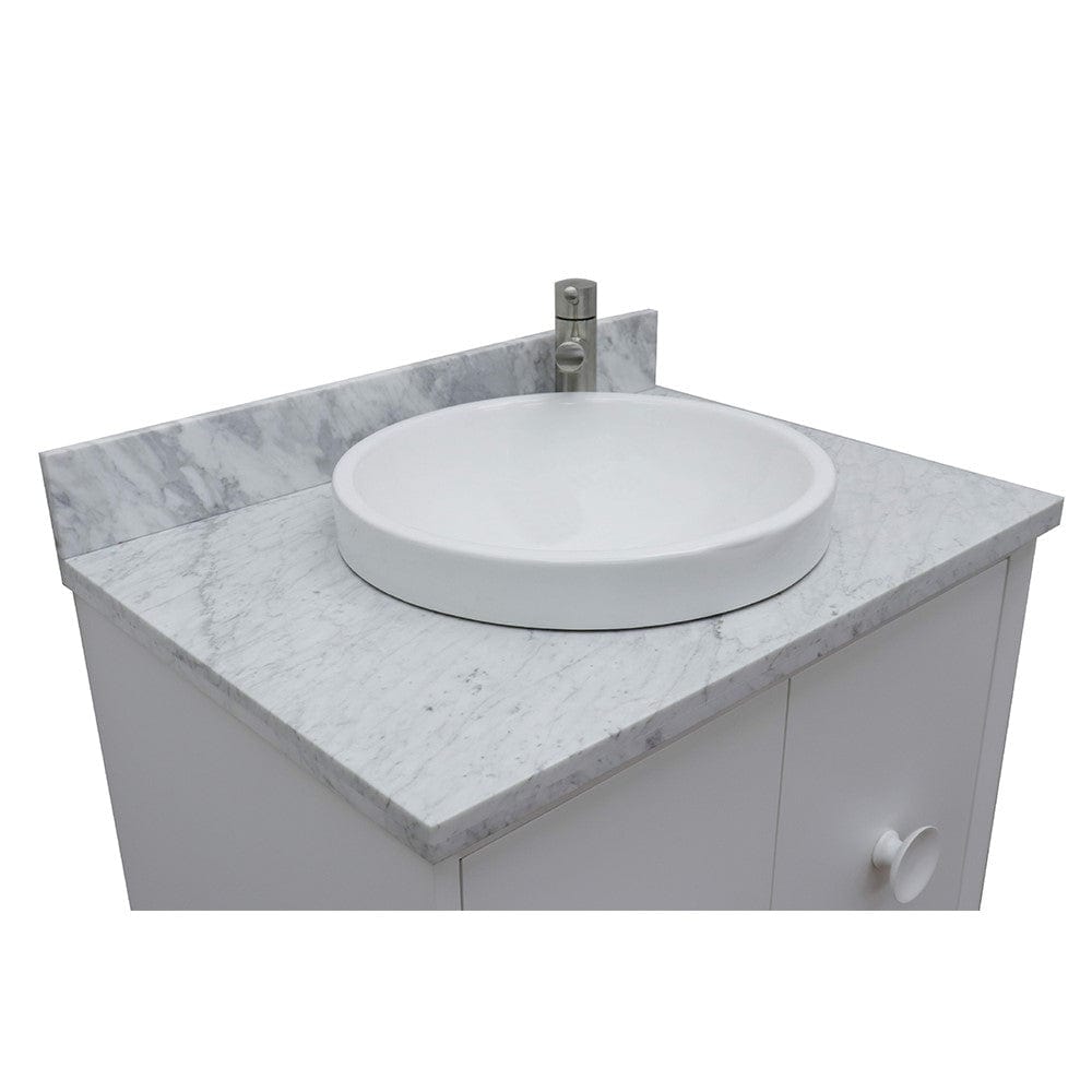 Bellaterra 31" Single Wall Mount Vanity in White Finish