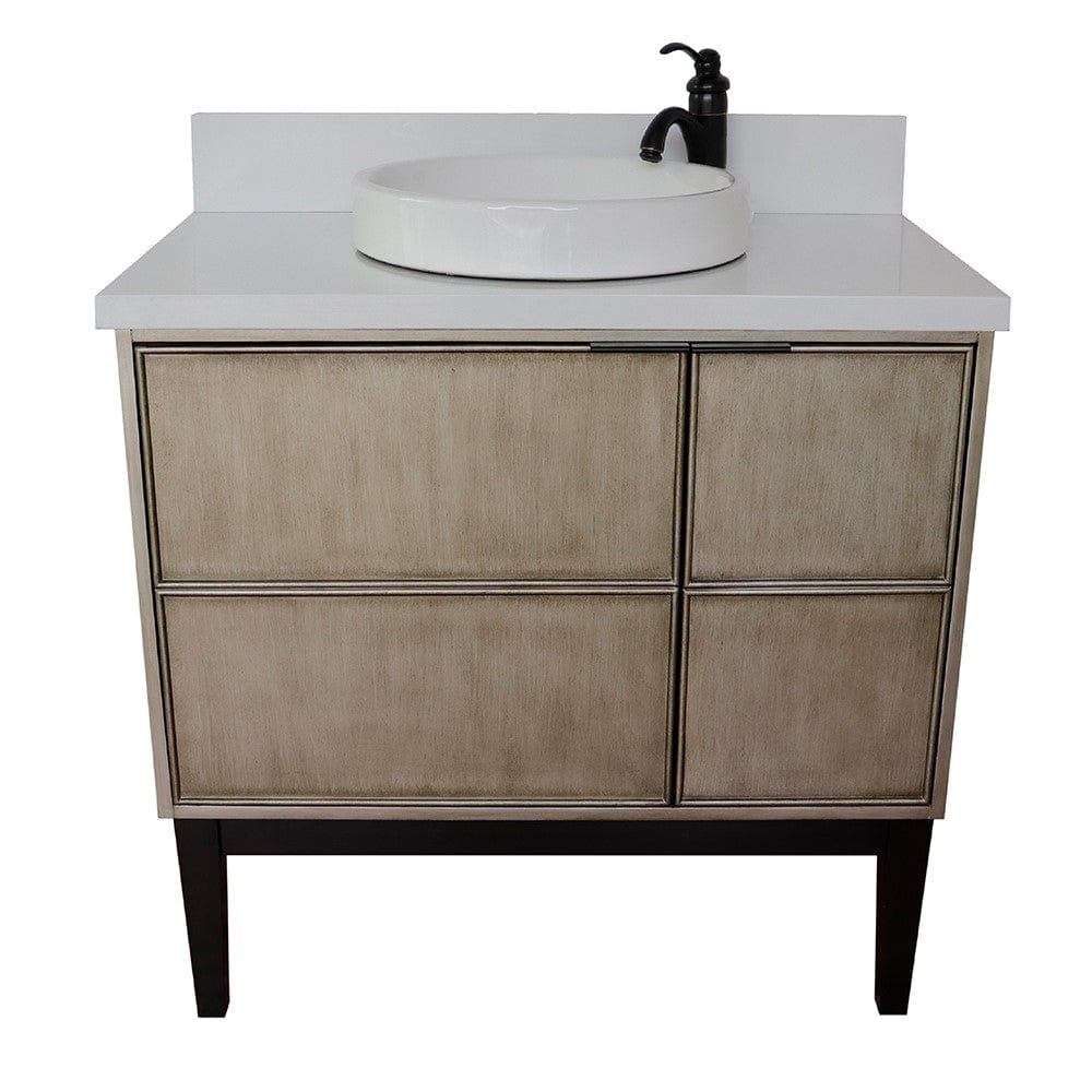 Bellaterra 37" Single Vanity in Linen Brown Finish