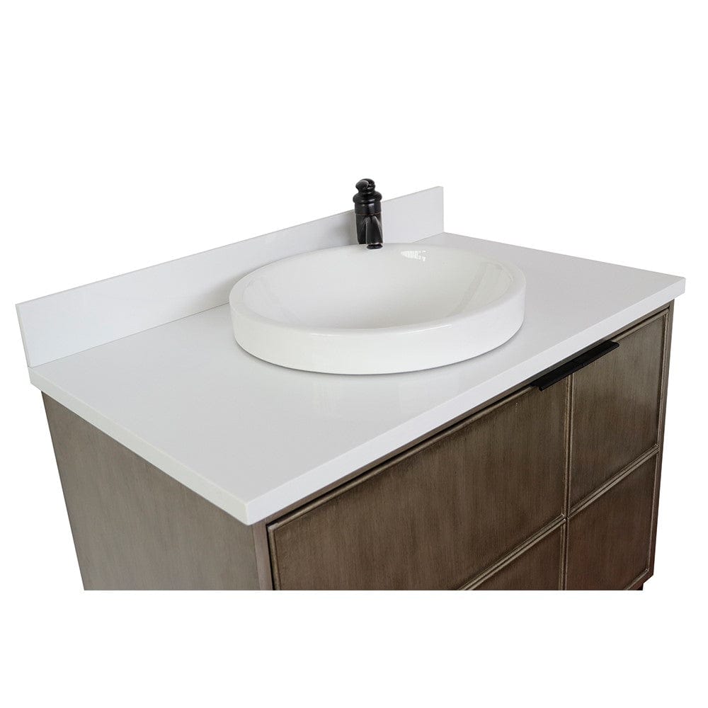 Bellaterra 37" Single Vanity in Linen Brown Finish