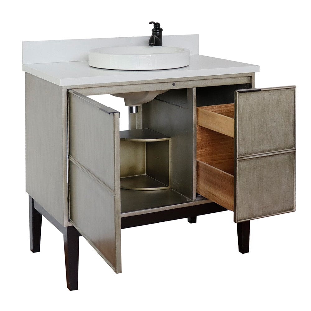 Bellaterra 37" Single Vanity in Linen Brown Finish