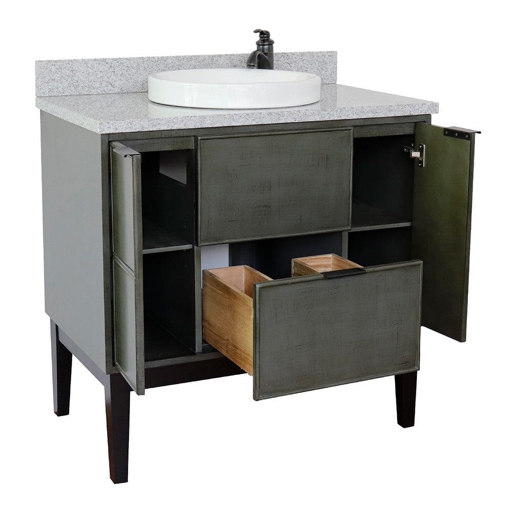 Bellaterra 37" Single Vanity in Linen Gray Finish