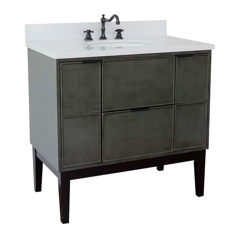 Bellaterra 37" Single Vanity in Linen Gray Finish