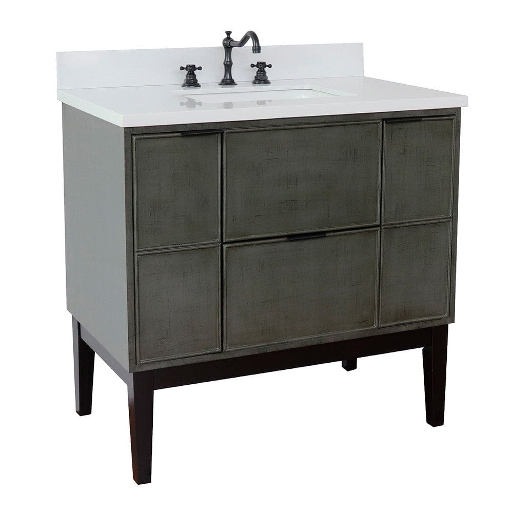 Bellaterra 37" Single Vanity in Linen Gray Finish